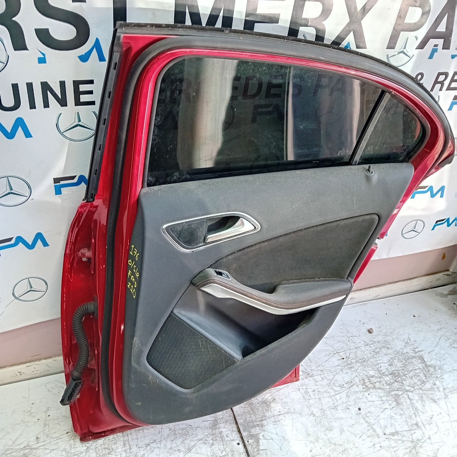 MERCEDES A-CLASS W176 DRIVER REAR DOOR OSR RED 2012- 2018 COMPLETE FMD210