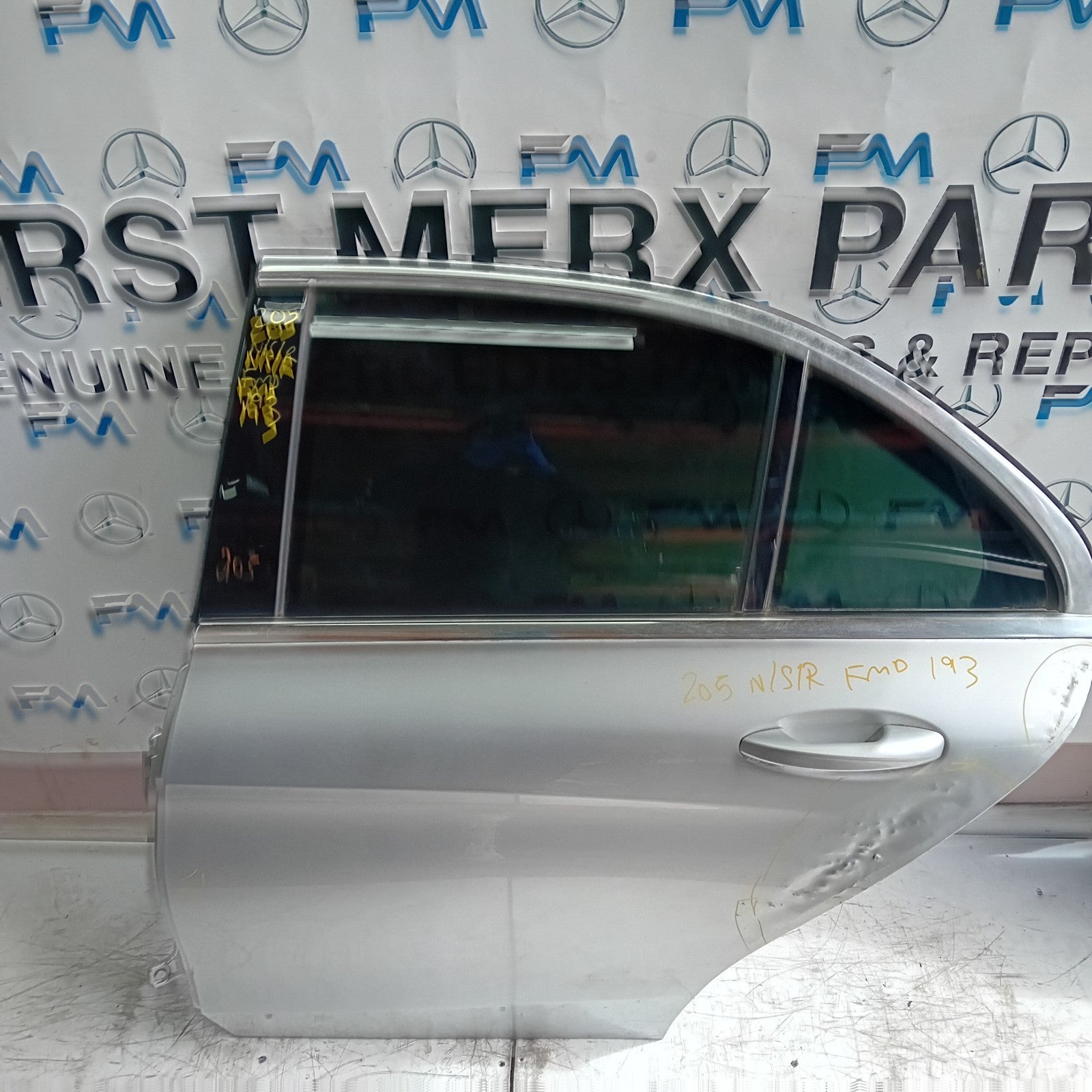 MERCEDES C-CLASS W205 PASSENGER  REAR DOOR NSR SILVER 2014 ON COMPLETE FMD193