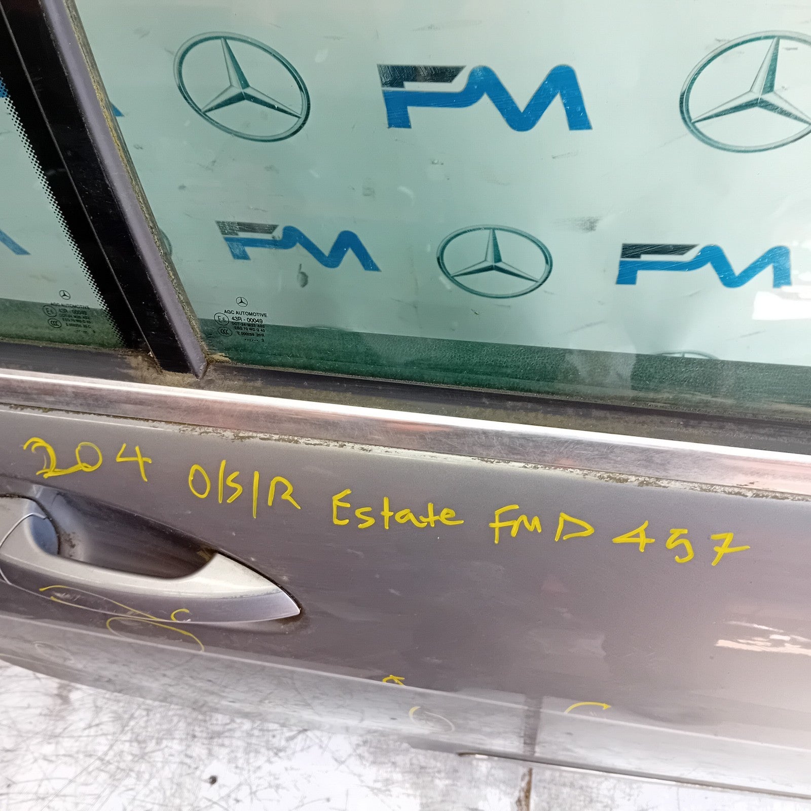 MERCEDES C-CLASS S204 EST DRIVER REAR DOOR OSR GREY 2008-14 FMD457