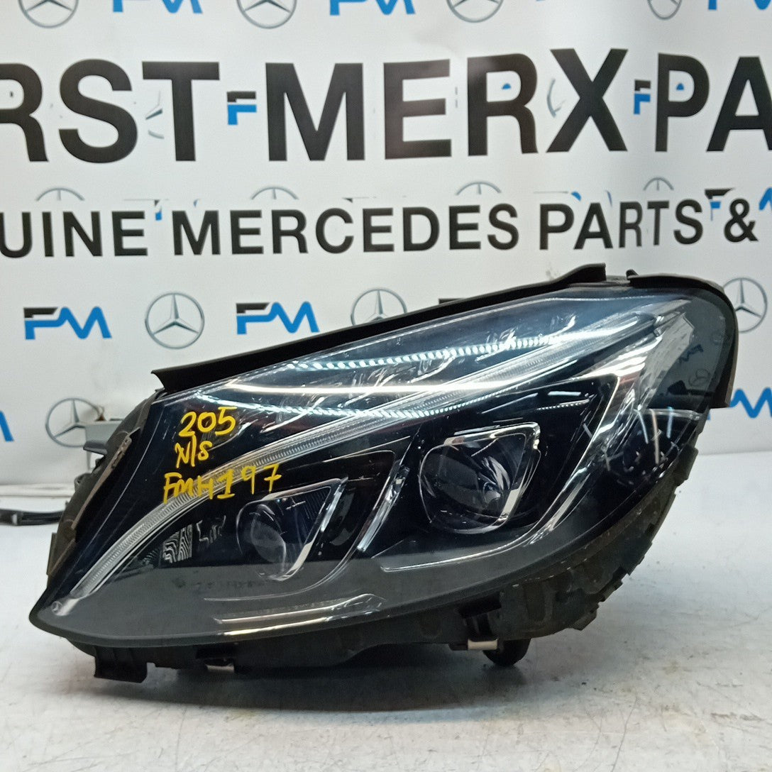 MERCEDES C-CLASS W205 HEADLIGHT PASSENGER NS LEFT A2059060605 INTELLIGENT FMH197
