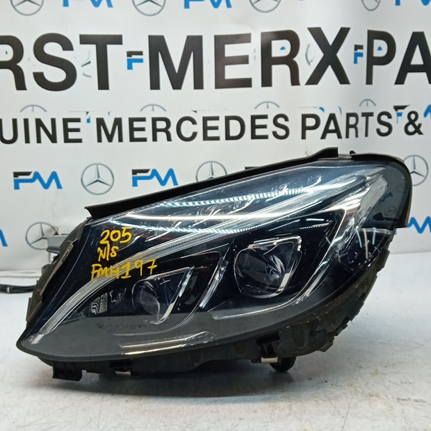 MERCEDES C-CLASS W205 HEADLIGHT PASSENGER NS LEFT A2059060605 INTELLIGENT FMH197