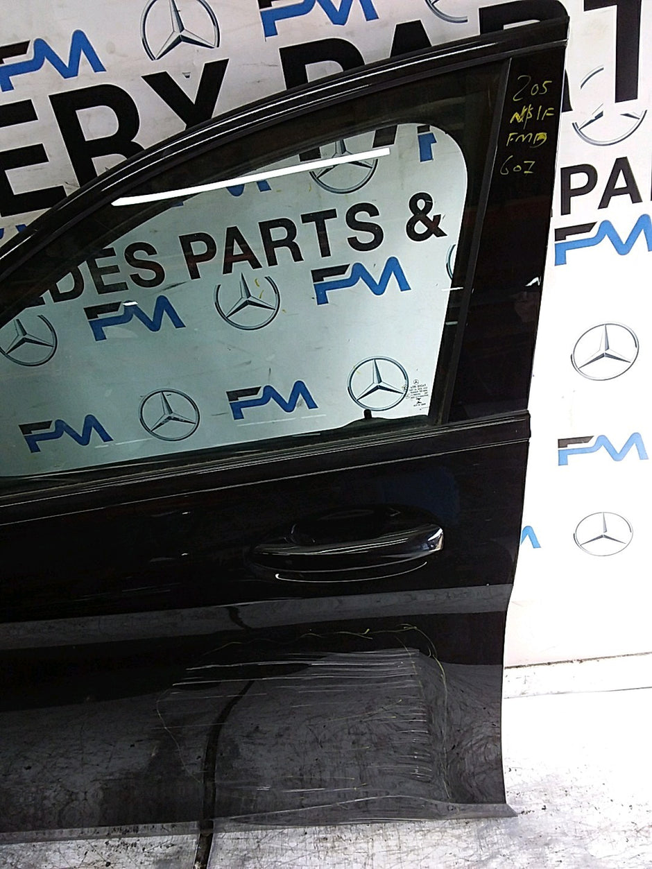 MERCEDES C-CLS W205 SLN PASSENGER FRONT DOOR NSF BLACK 2014-21 COMPLETE FMD607