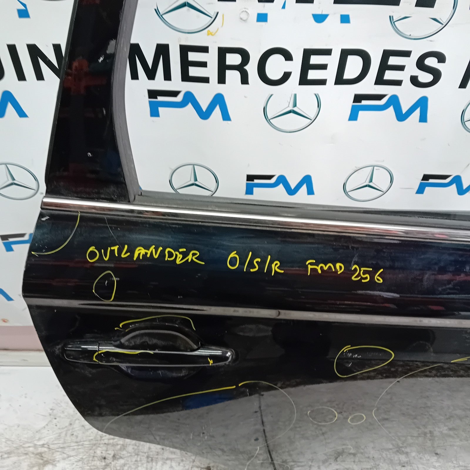 MITSUBISHI OUTLANDER MK3 DRIVER SIDE REAR DOOR OSR 2013 BLACK FMD256