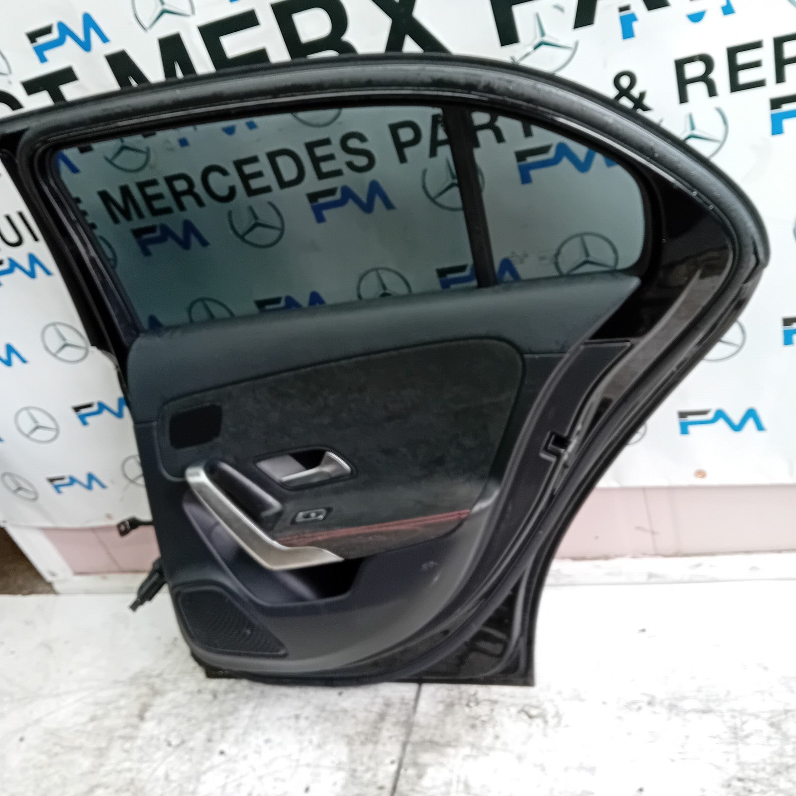 MERCEDES A-CLASS W177 DRIVER REAR DOOR OSR BLACK 2018 ON COMPLETE FMD247