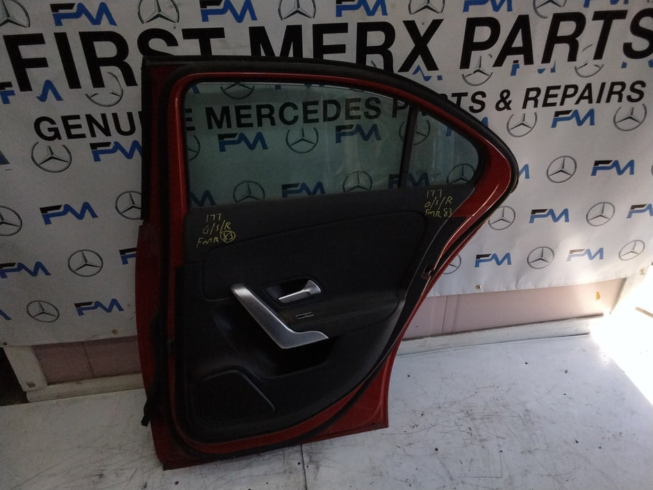 MERCEDES BENZ A-CLASS W177 DRIVER SIDE REAR DOOR O/S/R COMPLETE RED FMD83