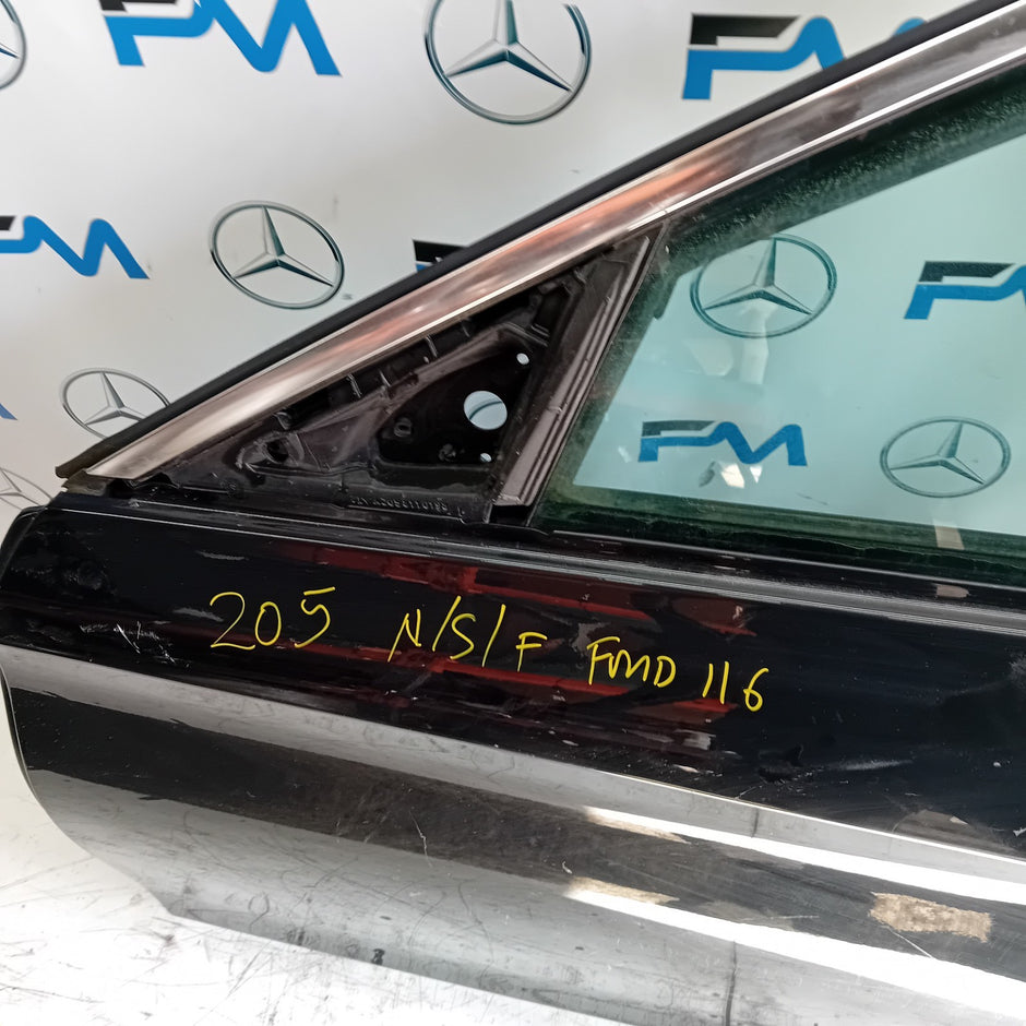 MERCEDES BENZ C-CLASS W205 PASSENGER SIDE FRONT DOOR N/S/F BLACK FMD116