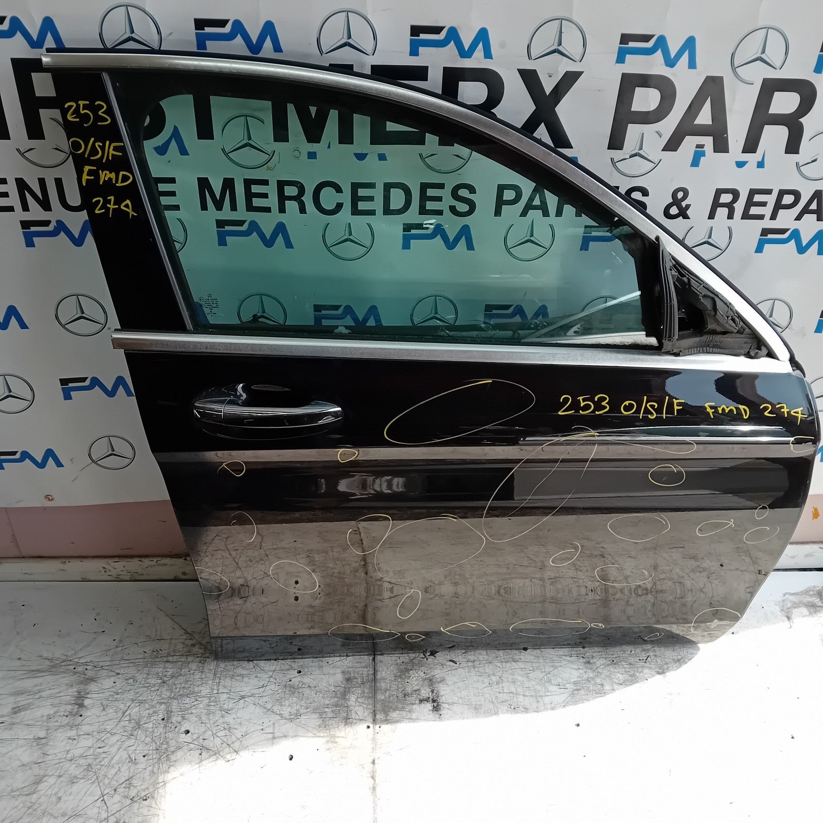MERCEDES BENZ GLC X253 SLN DRIVER FRONT DOOR OSF 2016 ON BLACK COMPLETE FMD274