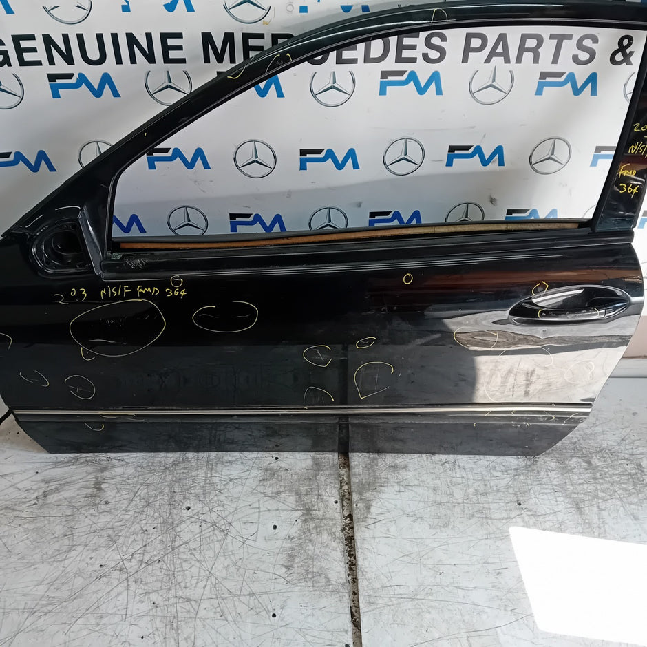 MERCEDES C-CLASS W203 SLN PASSENGER FRONT DOOR NSF 2001-14 BLACK COMPLETE FMD364