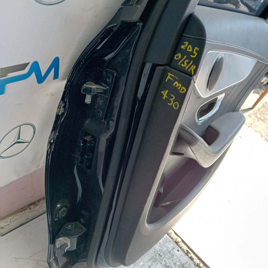 MERCEDES C-CLASS W205 DRIVER REAR DOOR OSR BLACK 2014 ON COMPLETE FMD430
