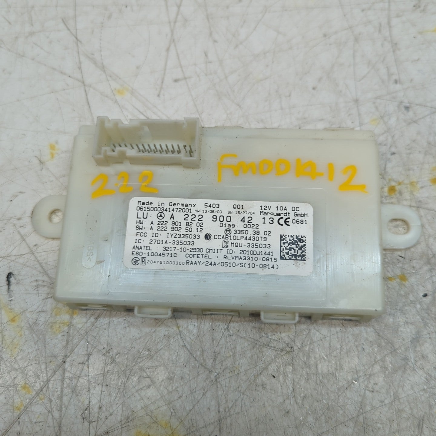 MERCEDES BENZ S-CLASS KEYLESS GO CONTROL UNIT W222 A2229004213 FM001412