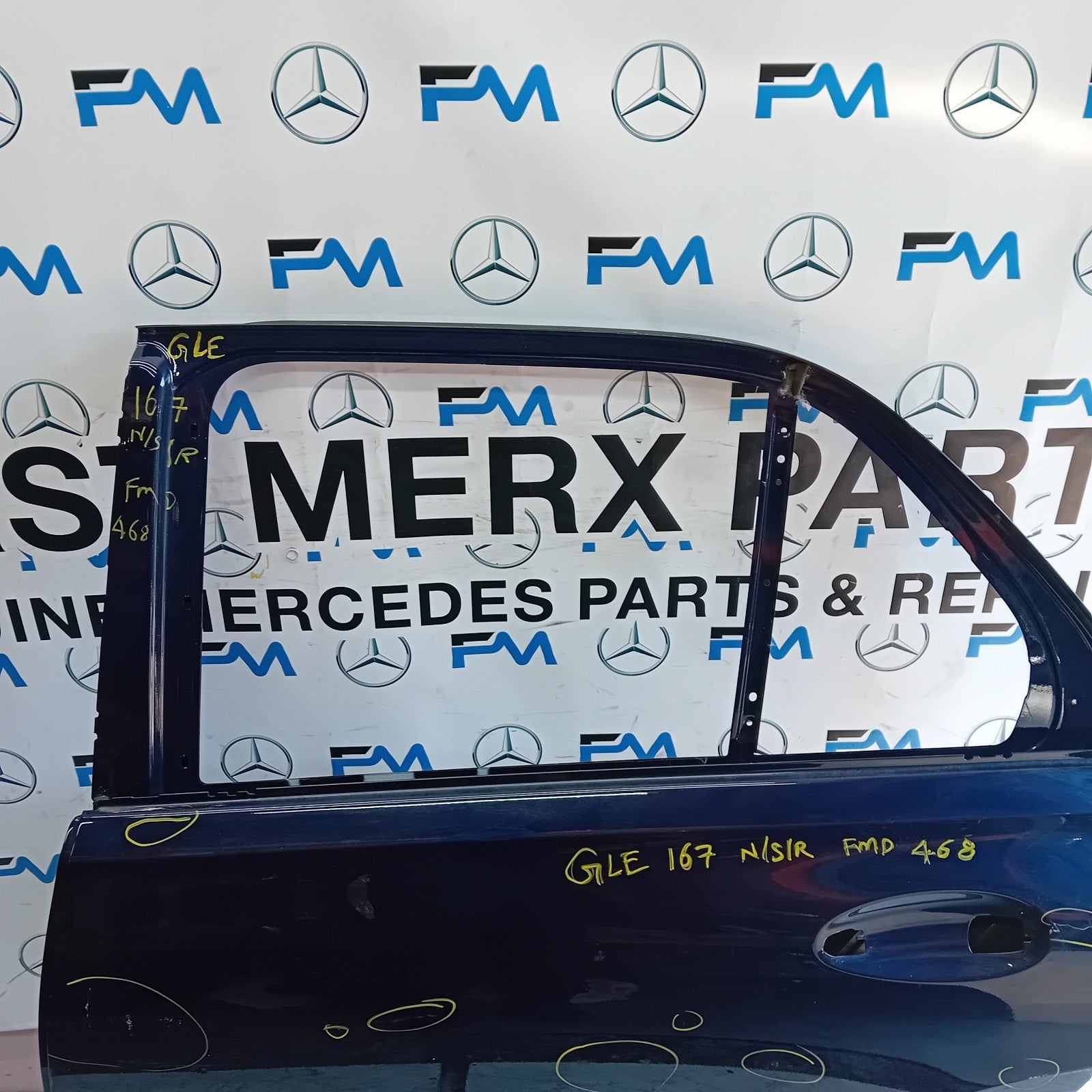 MERCEDES GLE/GLK W167 PASSENGER REAR DOOR NSR BLUE 2019 ON FMD468
