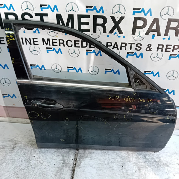 MERCEDES E-CLASS W212 SLN DRIVER FRONT DOOR OSF 2009-16 BLACK COMPLETE FMD361