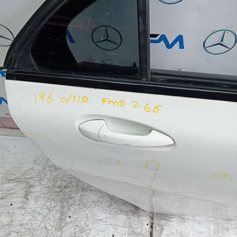MERCEDES A-CLASS W176 SLN DRIVER REAR DOOR OSR WHITE 2012-18 COMPLETE FMD266