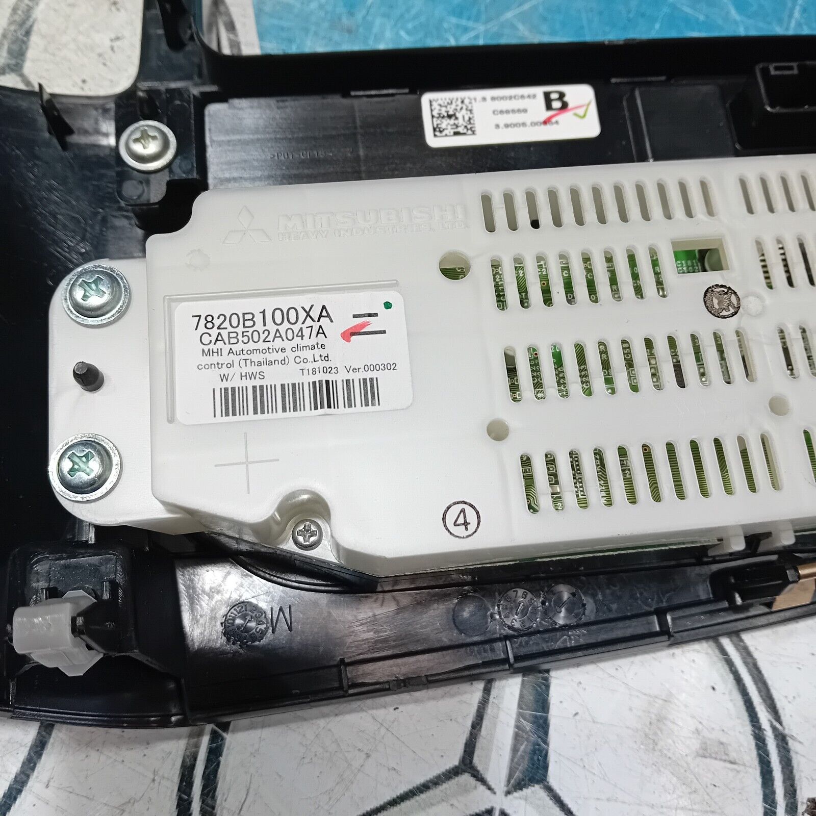 2018 MITSUBISHI OUTLANDER HEATER CONTROL PANEL  7820B100xa