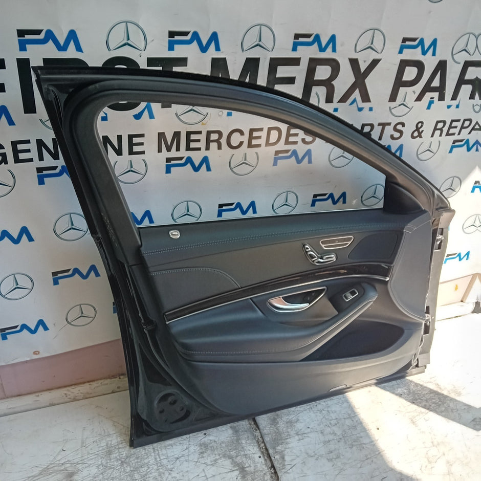 MERCEDES S-CLASS W222 SLN PASSENGER FRONT DOOR NSF BLACK 2014 ON COMPLETE FMD354