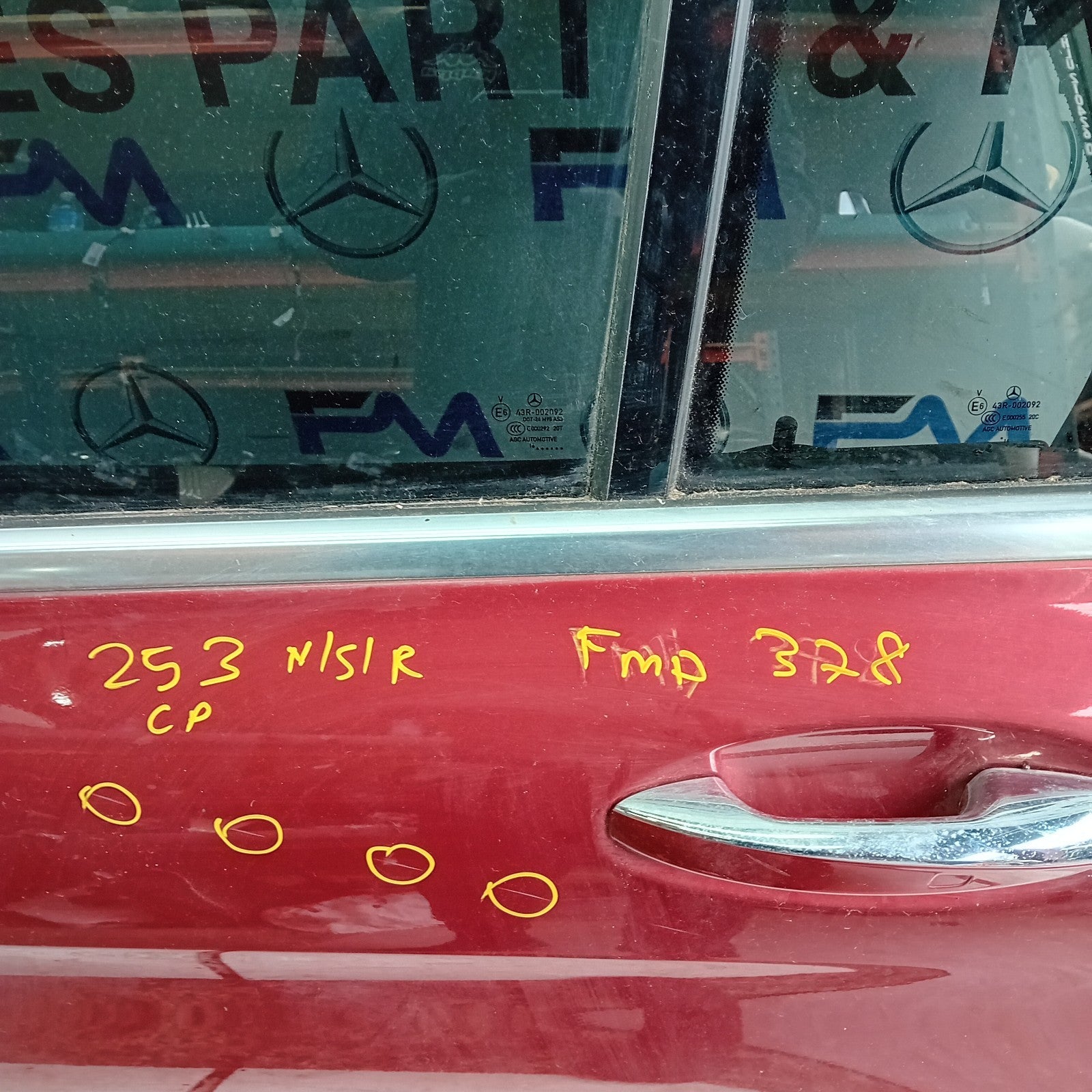 MERCEDES GLC X253 CP PASSENGER REAR DOOR NSR RED 2016 ON COMPLETE FMD378