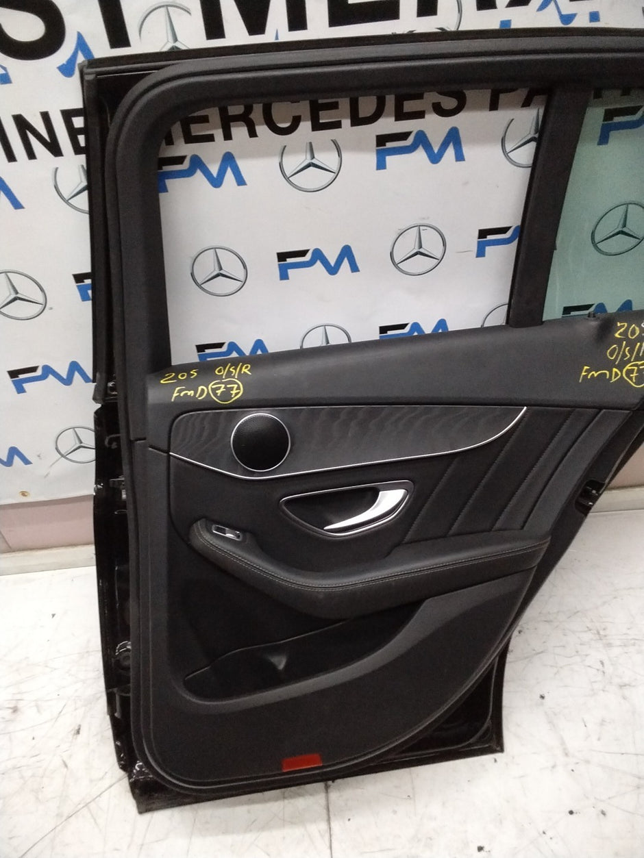 MERCEDES BENZ C-CLASS W205 DRIVER SIDE REAR DOOR O/S/R COMPLETE BLACK FMD77
