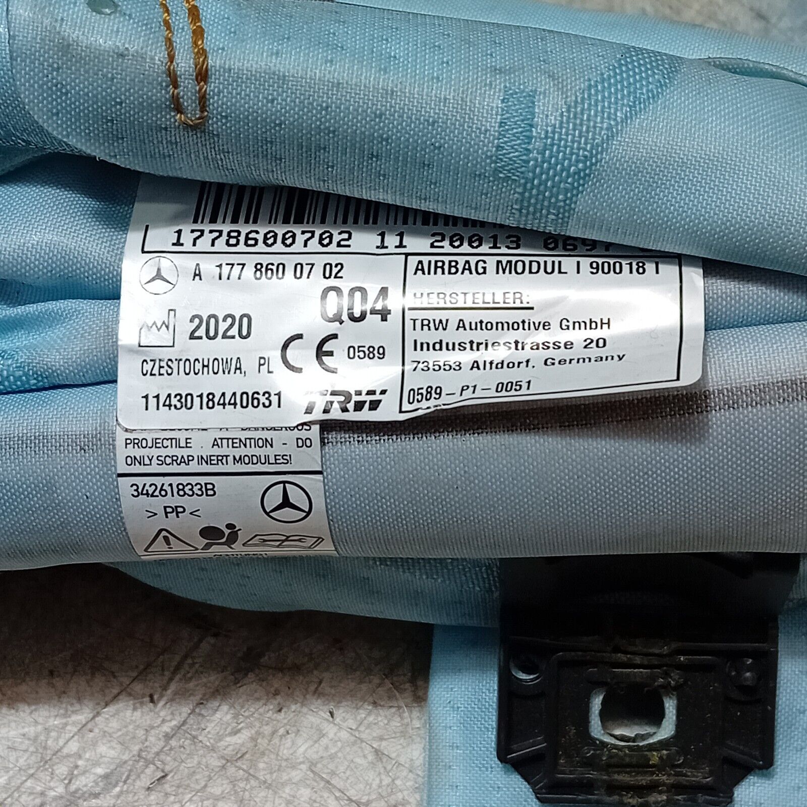2017-2020 MERCEDES ACLASS A177 CURTAINROOF AIRBAG PASSENGER NEAR SIDE LEFT FM100