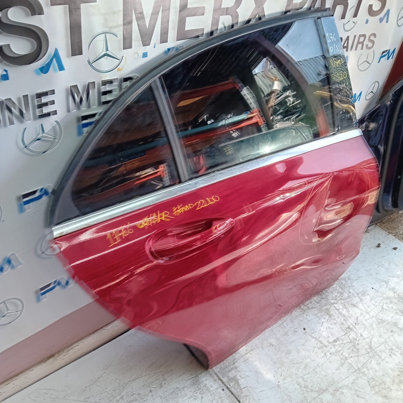 MERCEDES A-CLASS W176 DRIVER REAR DOOR OSR RED 2012- 2018 COMPLETE FMD210
