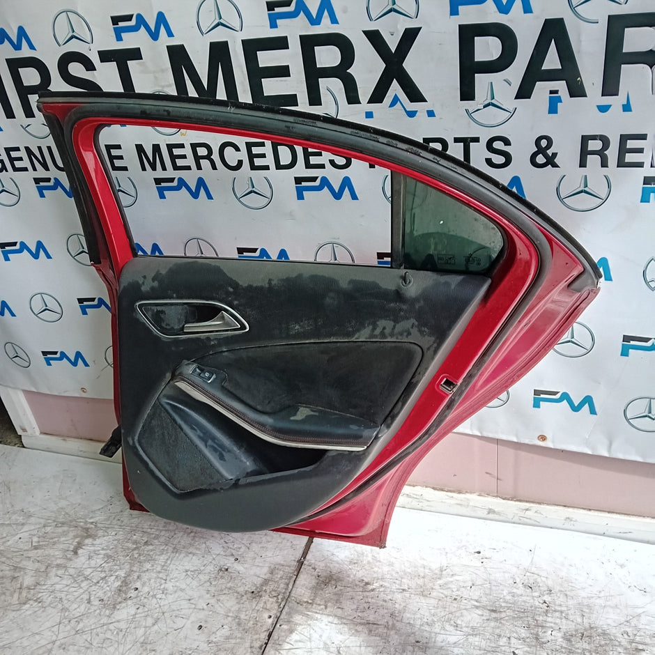MERCEDES BENZ  A-CLASS W176 DRIVER REAR DOOR OSR RED 2012-18 COMPLETE FMD257