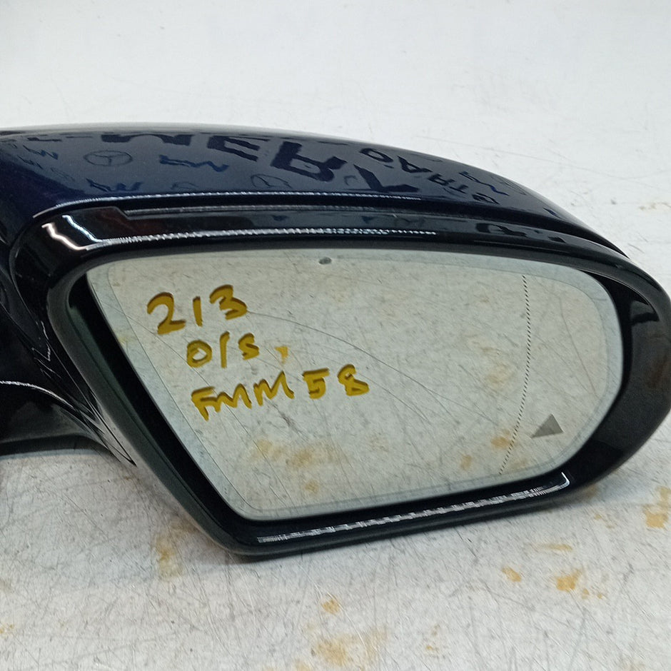 MERCEDES E-CLASS W213 DRIVER WING MIRROR OS BLUE 2016 BS PL A2138104000 FMM58 