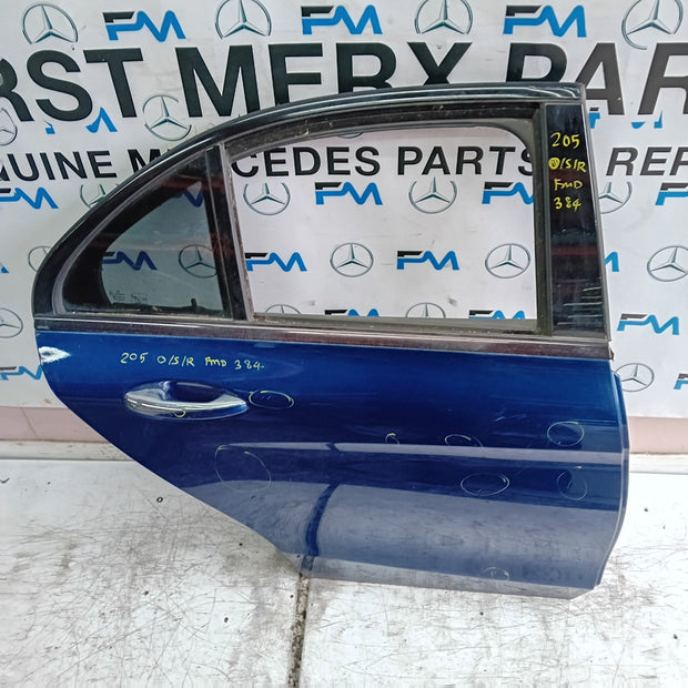 MERCEDES C-CLASS W205 DRIVER REAR DOOR NSR 2014 ON BLUE COMPLETE FMD384