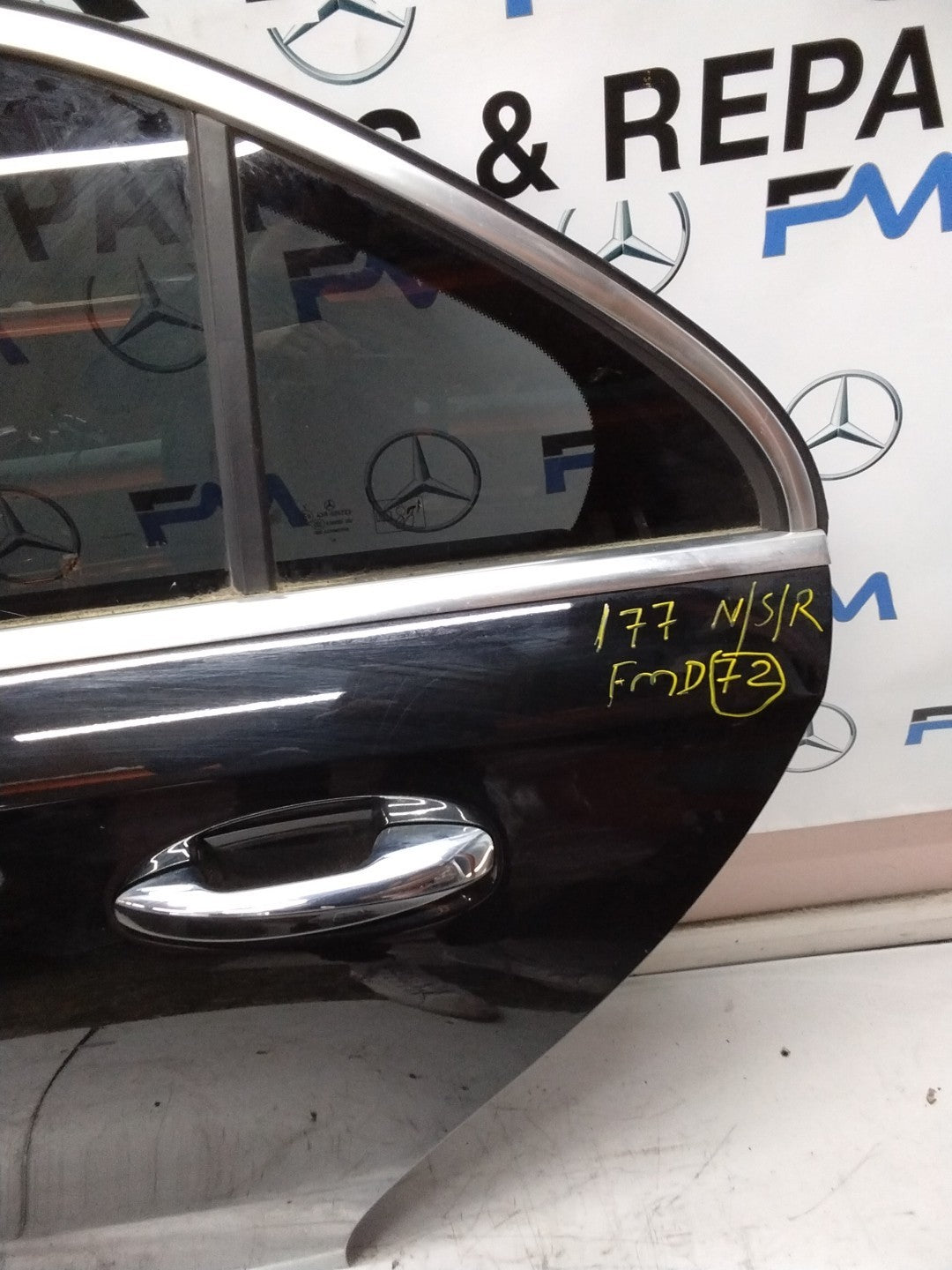 MERCEDES BENZ A-CLASS W177 PASSENGER SIDE REAR DOOR N/S/R COMPLETE BLACK FMD72