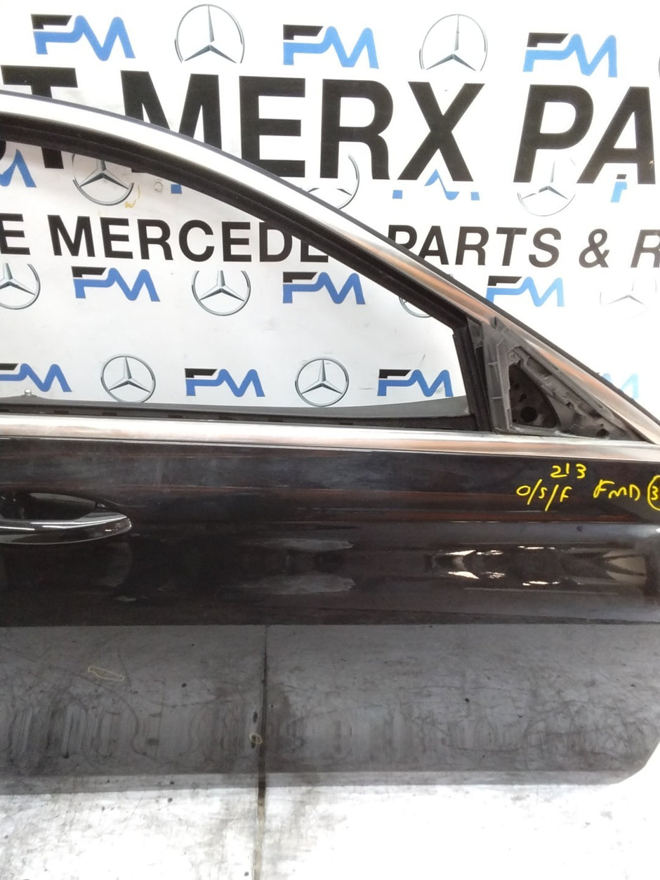 MERCEDES E-CLASS W213 DRIVER  FRONT DOOR OSF BLACK 2017-2023 COMPLETE FMD314