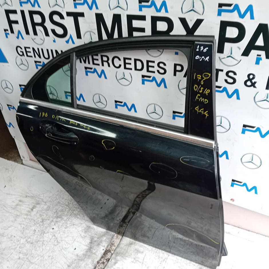 MERCEDES A-CLASS W176 DRIVER REAR DOOR OSR BLACK 2012-2018 COMPLETE FMD444