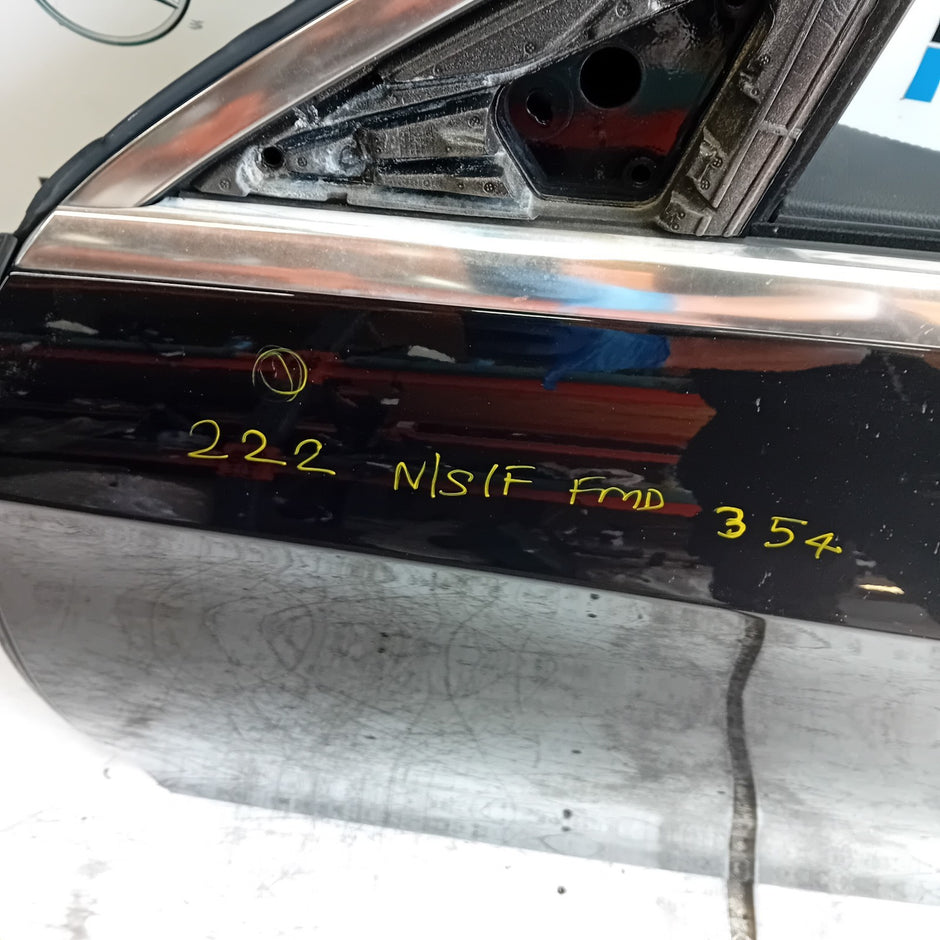 MERCEDES S-CLASS W222 SLN PASSENGER FRONT DOOR NSF BLACK 2014 ON COMPLETE FMD354