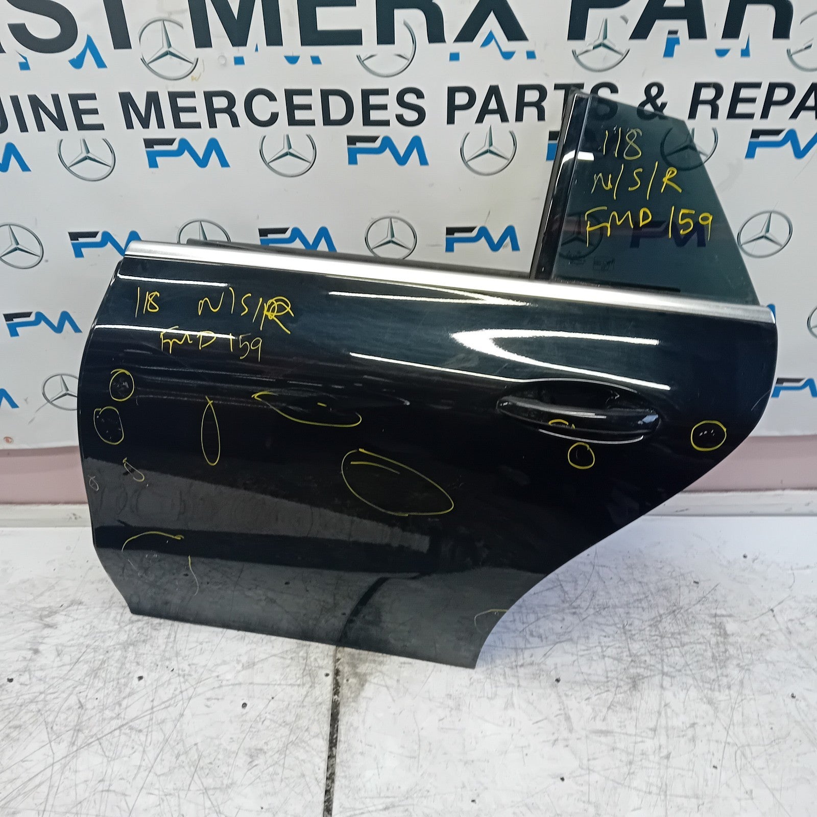 MERCEDES CLA W118 PASSENGER REAR DOOR N/S/R BLACK 2019 ONWARDS COMPLETE FMD159