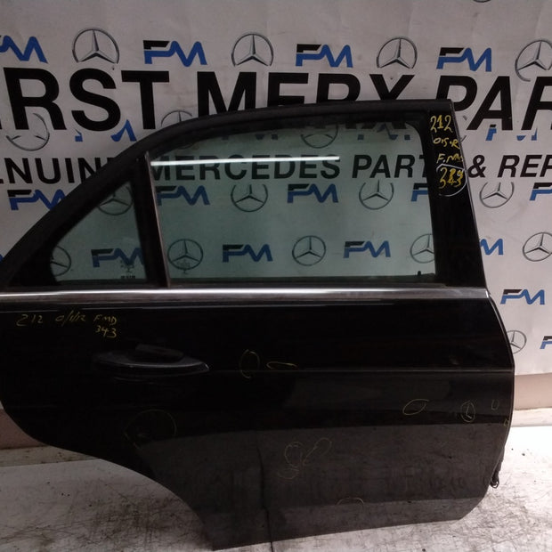 MERCEDES E-CLASS W212 DRIVER REAR DOOR OSR BLACK 2009-16 COMPLETE FMD343