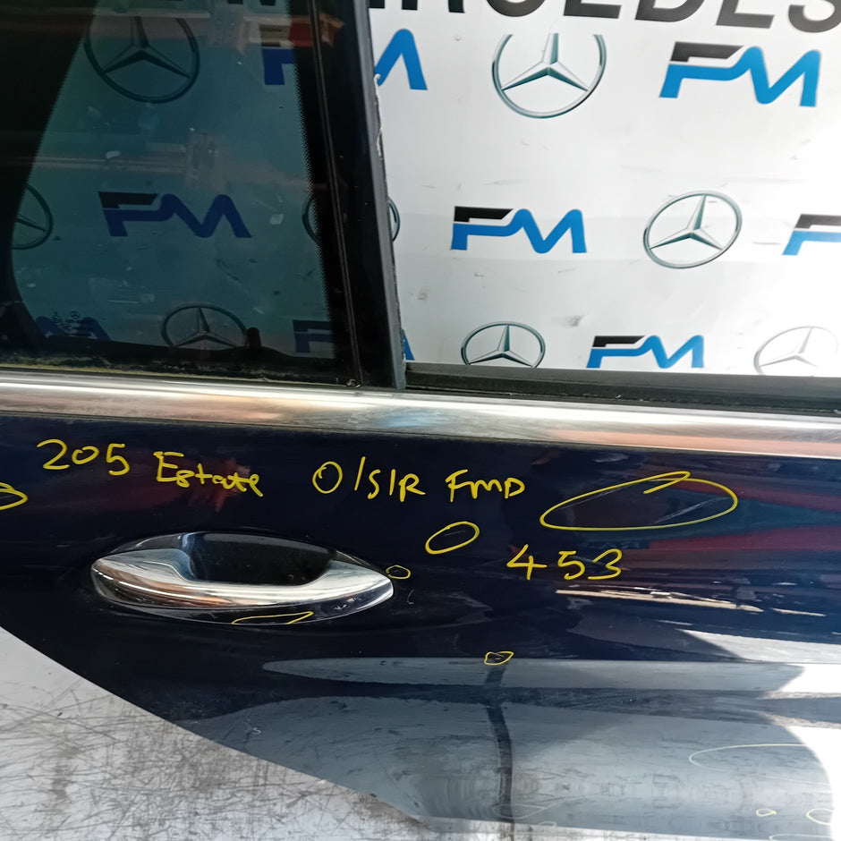 MERCEDES C-CLASS S205 EST DRIVER REAR DOOR OSR BLACK 2014 ON COMPLETE FMD453