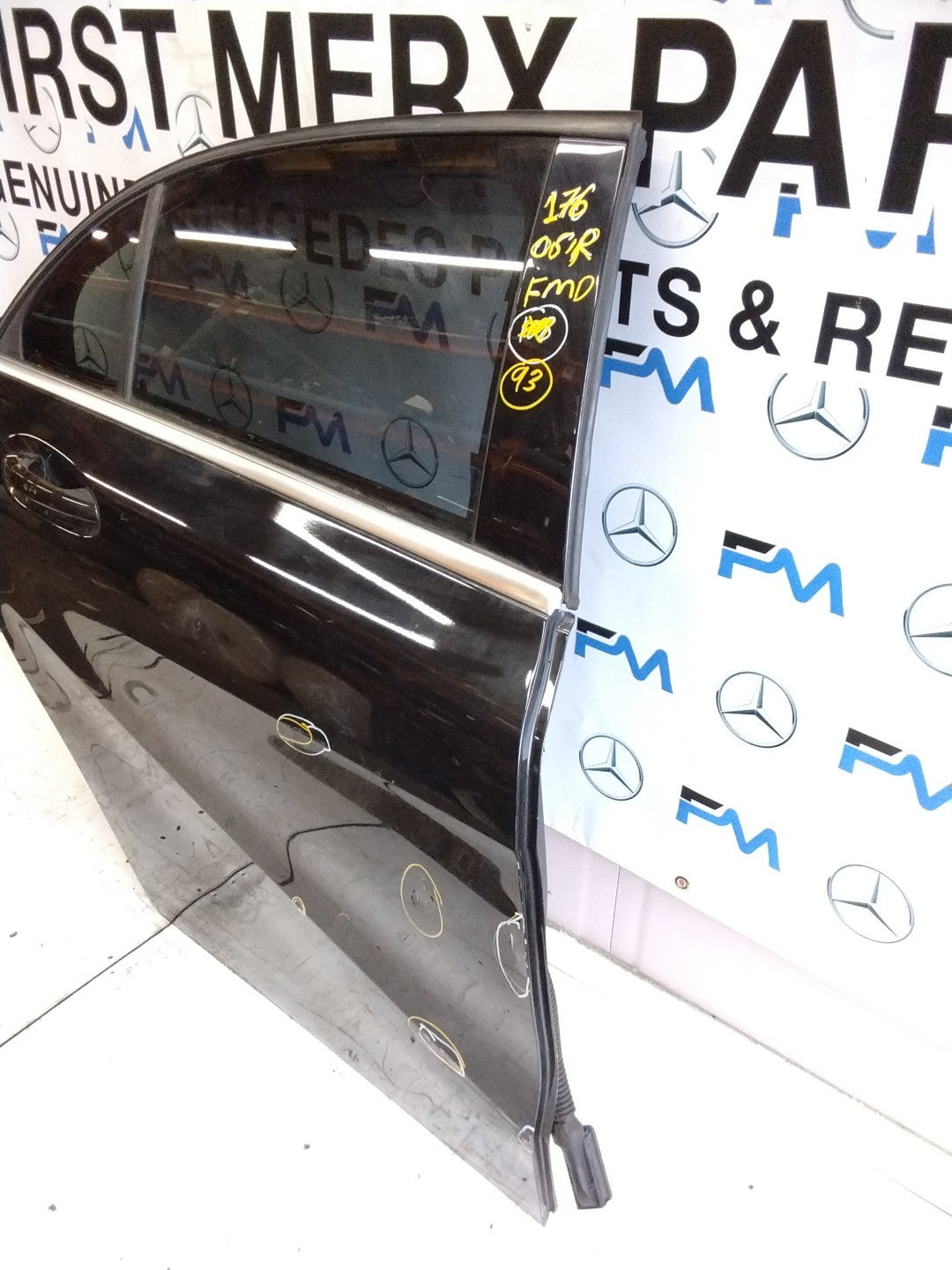 MERCEDES BENZ  A-CLASS W176 DRIVER SIDE REAR DOOR O/S/R COMPLETE BLACK FMD93