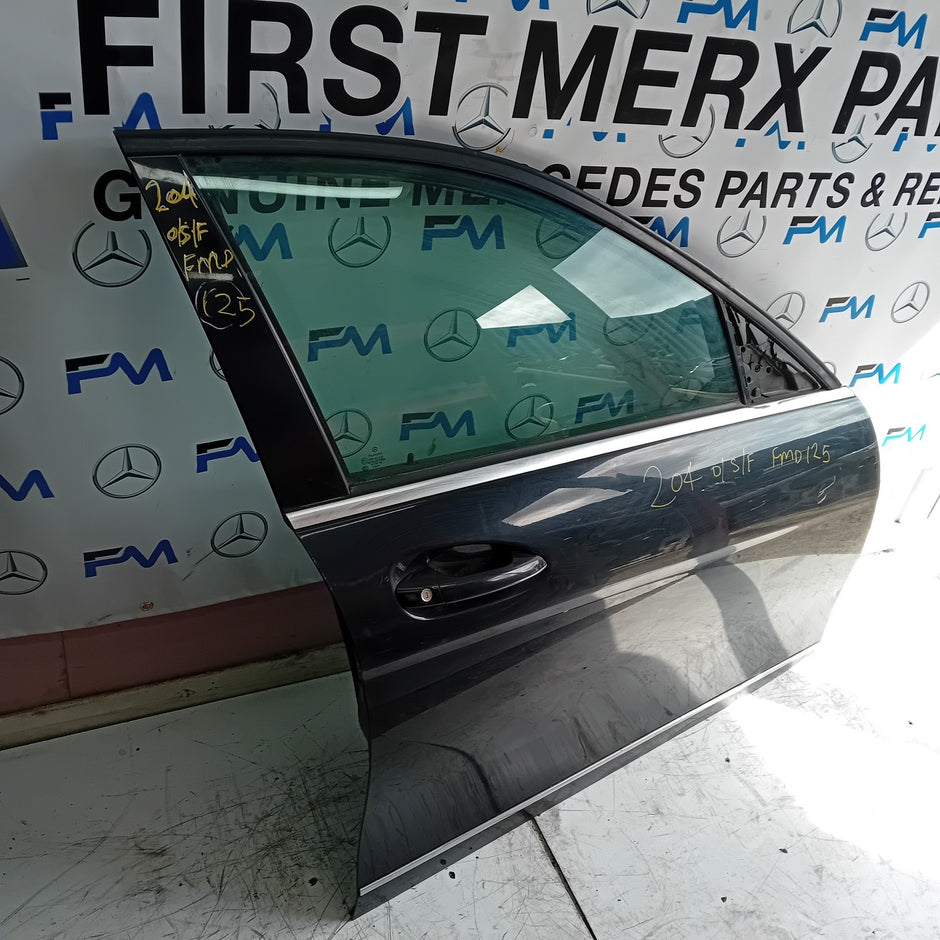 MERCEDES BENZ C-CLASS W204 DRIVER SIDE FRONT DOOR O/S/F BLACK FMD125