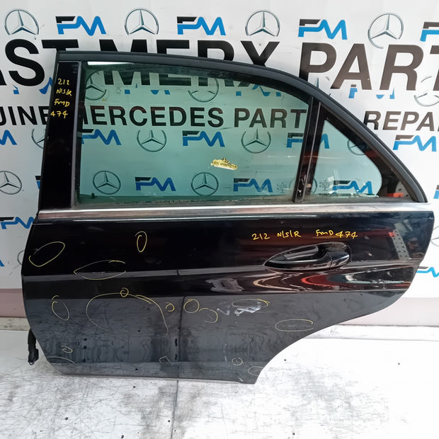 MERCEDES E-CLASS W212 PASSENGER REAR DOOR NSR BLACK 2009-16 COMPLETE FMD474