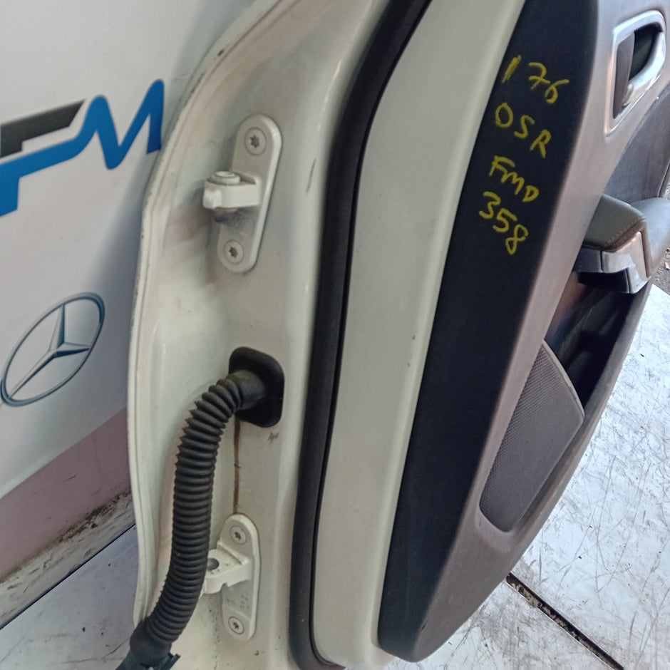 MERCEDES A-CLASS W176 DRIVER REAR DOOR OSR 2012-18 WHITE COMPLETE FMD358