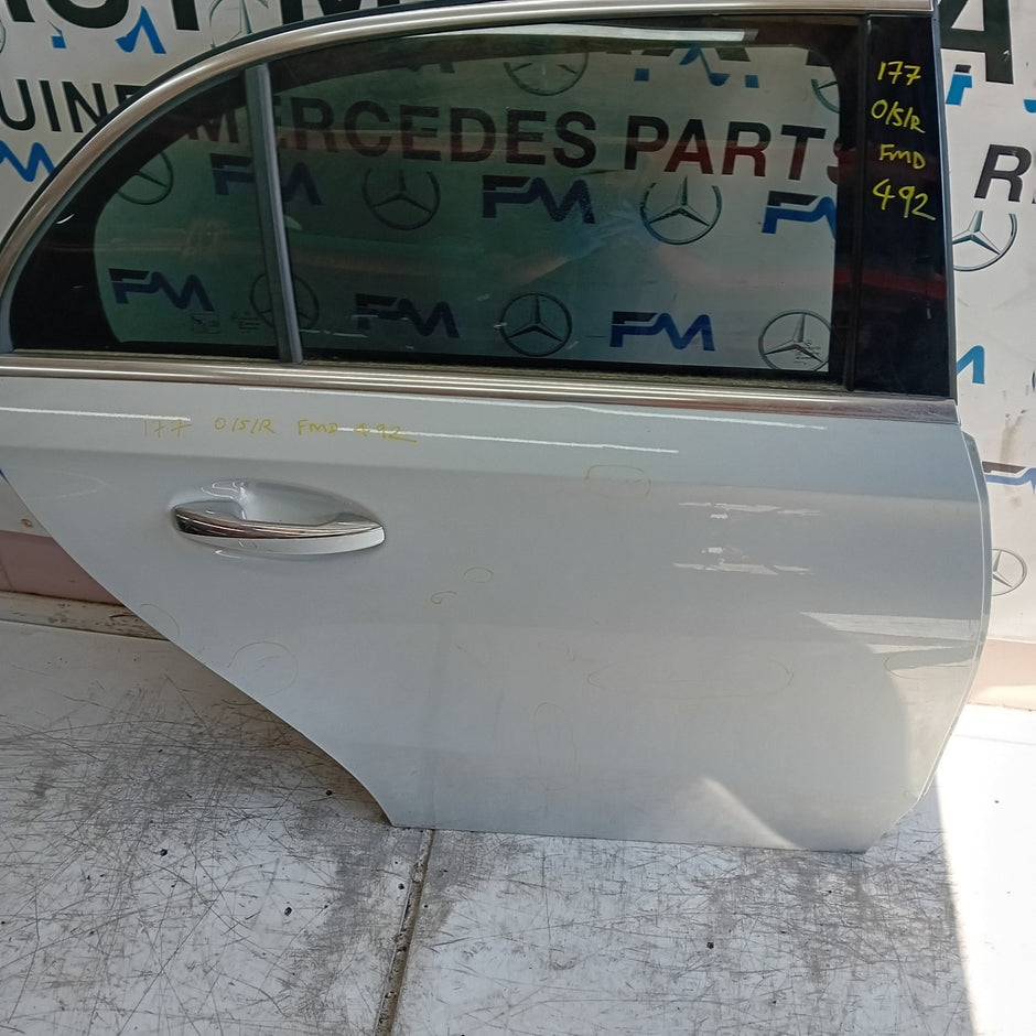 MERCEDES A-CLASS W177 DRIVER REAR DOOR OSR 2019 WHITE COMPLETE FMD492