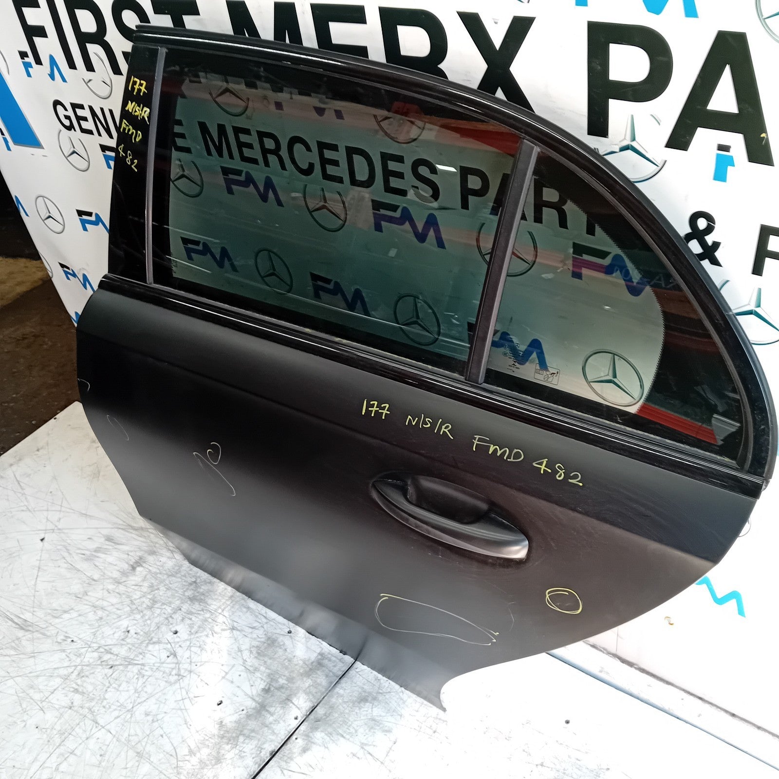 MERCEDES A-CLASS W177 PASSENGER REAR DOOR NSR BLACK 2018 COMPLETE FMD482