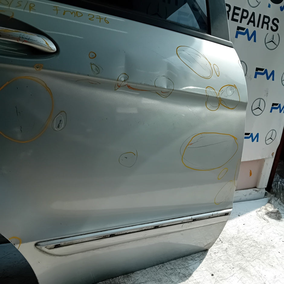 MERCEDES A-CLASS W169 DRIVER REAR DOOR OSR 2004-12 SILVER COMPLETE FMD276