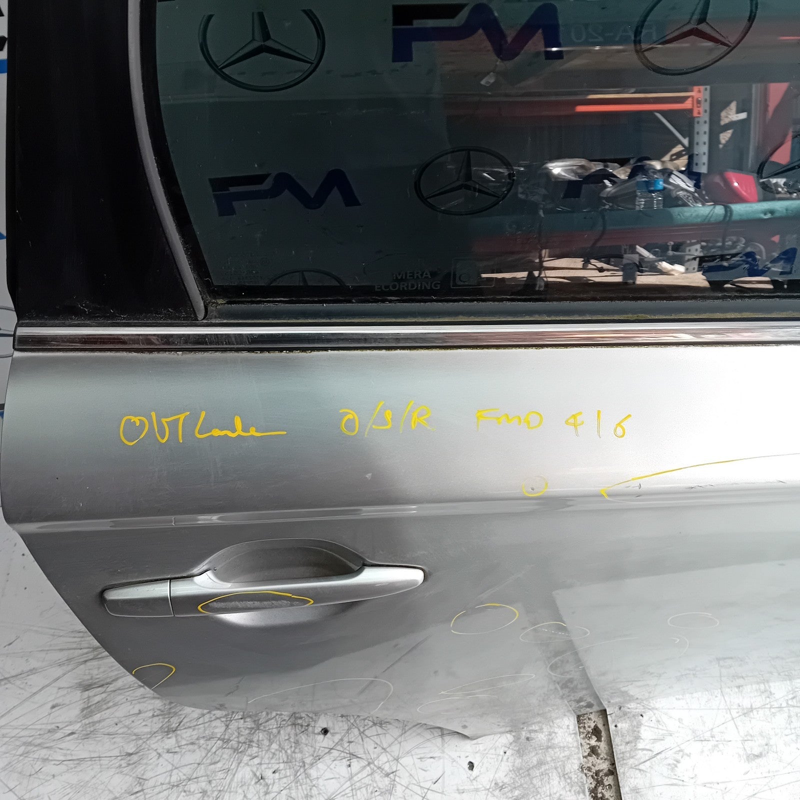 MITSUBISHI OUTLANDER MK3 DRIVER SIDE REAR DOOR OSR 2013 SILVER FMD416