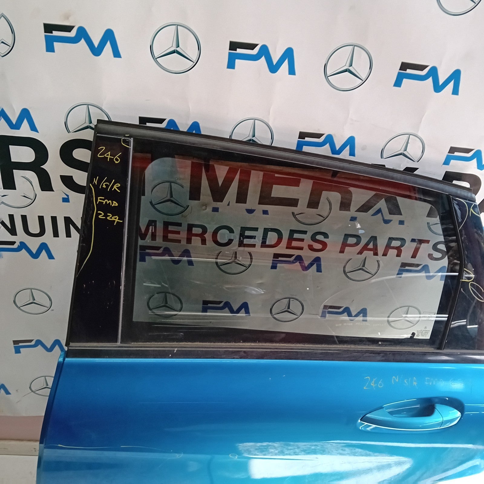 MERCEDES B-CLASS W246 PASSENGER REAR DOOR NSR BLUE 2012-19 COMPLETE FMD224