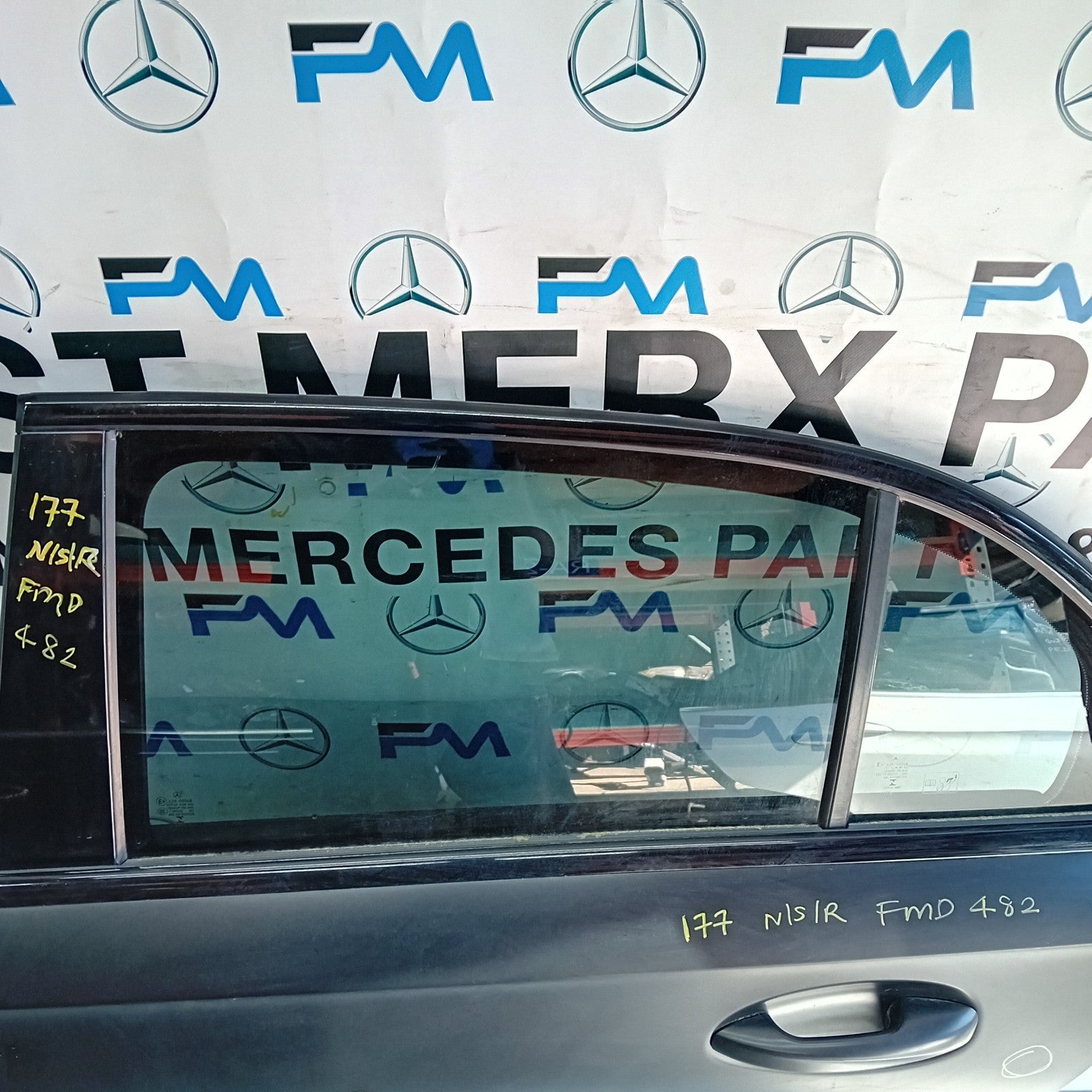 MERCEDES A-CLASS W177 PASSENGER REAR DOOR NSR BLACK 2018 COMPLETE FMD482