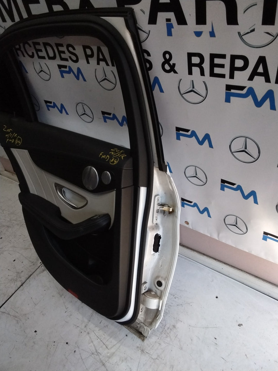 MERCEDES BENZ C-CLASS W205 PASSENGER SIDE REAR DOOR N/S/R COMPLETE WHITE FMD84