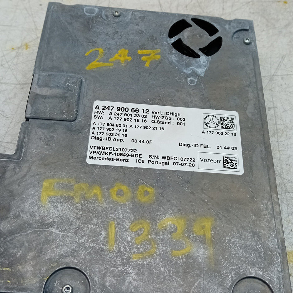 MERCEDES B-CLASS W247 INSTRUMENT CLUSTER CONTROL MODULE A2479006612 FM001339