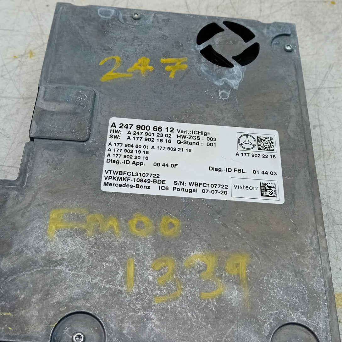 MERCEDES B-CLASS W247 INSTRUMENT CLUSTER CONTROL MODULE A2479006612 FM001339