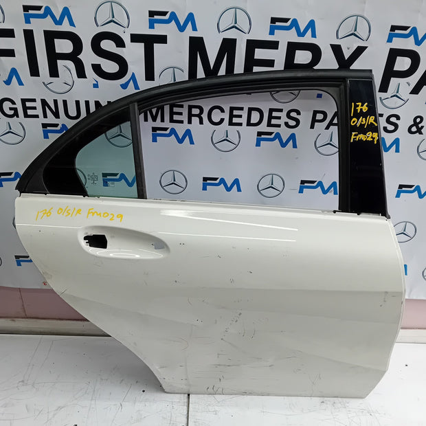 MERCEDES BENZ A-CLASS W176 DRIVER SIDE REAR DOOR O/S/R INCOMPLETE WHITE FMD29 