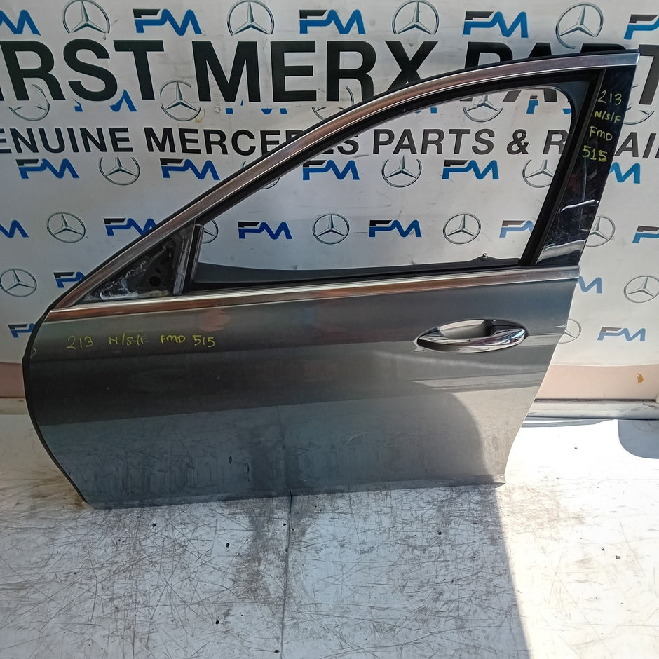 MERCEDES E-CLASS W213 PASSENGER FRONT DOOR NSF 2016 ON GREY COMPLETE  FMD515