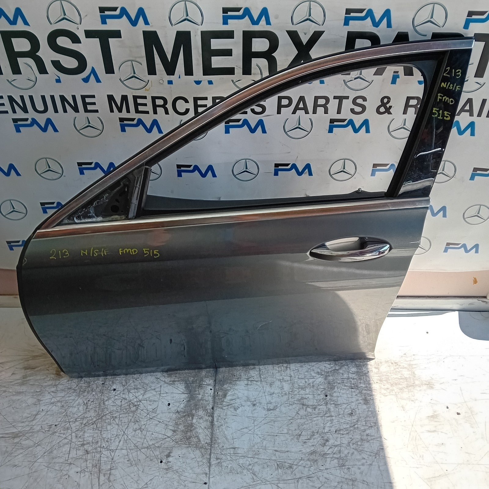 MERCEDES E-CLASS W213 PASSENGER FRONT DOOR NSF 2016 ON GREY COMPLETE  FMD515