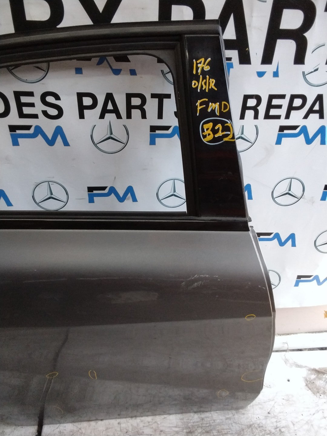 MERCEDES BENZ A-CLASS W176 SLN DRIVER REAR DOOR OSR GREY 2012-2018 FMD322